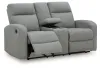 Ashley Furniture PC4220494 Gauntlet - Double Recline Loveseat With Console - Sterling