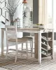 Ashley Furniture D394/32/124(2) Skempton - 3 Pc. - Counter Table, 2 Upholstered Barstools - White