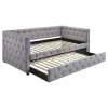 CoasterEssence 302161 Mockern - Upholstered Twin Daybed With Trundle - Gray