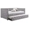 CoasterEssence 302161 Mockern - Upholstered Twin Daybed With Trundle - Gray