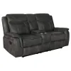 CoasterEveryday 603504-S2 Lawrence - 2 Piece Upholstered Reclining Sofa Set - Charcoal
