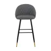 New Classic SAF199-BS-GRY New Classic SAF199-BS-GRY Oliver - Vegan Leather Bar Chair (Set of 2) - Gray