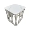 Intercon AX-TA-2020-WHT-C Intercon AX-TA-2020-WHT-C Alexa - Outdoor Seating Side Table With Stone Top - White