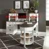 Liberty Furniture 417-HOJ-OLSD Allyson Park - Optional L Shaped Desk Set - Wirebrushed White / Charcoal