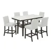 New Classic 45-D422-D6C New Classic 45-D422-D6C Carissa - Rectangle Counter Table With 6 Chairs - White