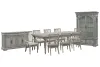 Pulaski Furniture P091240-KIT23 Pulaski Furniture P091240-KIT23 Madison Ridge - Extendable Leg Dining Table With 8 Arm Chairs, Server And China - Bluff Gray
