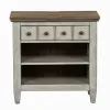 Liberty Furniture 824-BR-OQPBDMN Liberty Furniture 824-BR-OQPBDMN Heartland - 4 Piece Bedroom Set (Queen Panel Bed, Dresser & Mirror, Nightstand) - Antique White / Tobacco Tops