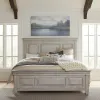 Liberty Furniture 824-BR-CPBDM Liberty Furniture 824-BR-CPBDM Heartland - 3 Piece Bedroom Set (California King Panel Bed, Dresser & Mirror) - Antique White / Tobacco Tops