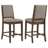 CoasterEveryday 108889 Patterson - Upholstered Counter Chair (Set of 2) - Mango Oak