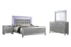 New Classic 02-9698S-14N New Classic 02-9698S-14N Valentino - Eastern King 4 Piece Bedroom Set (Bed, Dresser, Mirror, Nighstand) - Silver