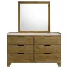 Coaster Fine Furniture 222973M Henderson - 6-Drawer Bedroom Dresser With Mirror - Medium Oak