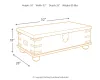 Ashley Furniture T757-9 Carynhurst - Lift Top Cocktail Table - White Wash Gray