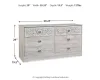Ashley Furniture EB1811-231 Paxberry - Six Drawer Dresser - Weatherworn - Whitewash