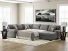 Ashley Furniture PC48405S6 Ashley Furniture PC48405S6 Clarington - 3-Piece Sleeper Sectional With RAF Chaise And LAF Sofa - Greystone