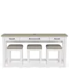 Riverside Furniture 37216 Cora - Workstation (Sofa Table With 3 Stools) - Cloud / Fog