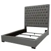 CoasterEssence 300621KE Camille - Upholstered Eastern King Panel Bed - Gray