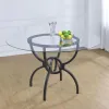 Coaster Fine Furniture 108291BG Aviano - Round Glass Top Metal Dining Table - Gunmetal