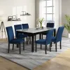 New Classic 40-400B-D6C New Classic 40-400B-D6C Celeste - Dining Table With 6 Chairs - Black / Blue