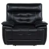 Coaster Fine Furniture 609613PP Hewitt - Leather Upholstered Dual Power Recliner Chair - Black