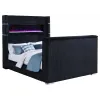Coaster Fine Furniture 315868BLKKE Tisdall - Eastern King Flame Visualizer Wingback TV Bed - Black