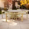New Classic 60-G6201-D6C New Classic 60-G6201-D6C Sedona - 7 Piece Round Patio Dining Table With 6 Patio Chairs - Natural