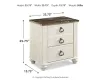 Ashley Furniture B267-92 Willowton - Two Drawer Night Stand - Brown / Beige / White
