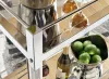 Ashley Furniture A4000501 Chaseton - Bar Cart - Clear / Silver Finish