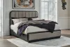 Ashley Furniture B821/31/36/58/94 Ashley Furniture B821/31/36/58/94 Rowanbeck - 4 Pc. - Dresser, Mirror, California King Upholstered Panel Bed - Gray / Black