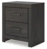 Ashley Furniture PCB2108-92 Hollivern - Two Drawer Night Stand - Dark Gray