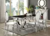 CoasterElevations 107871-S7 Antoine - 7 Piece Rectangular Glass Top Dining Set - Chrome