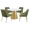 Coaster Fine Furniture 107600 Ambrose - Round Marble Top Dining Table - Brushed Gold