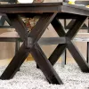 Furniture of America CM3172T Xanthe - Dining Table - Brushed Black / Warm Gray