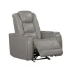New Classic L3183A-13P2-LGY Breckenridge II - Glider Recliner With Power Headrest & Footrest - Light Gray