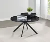 Coaster Fine Furniture 706268 Briggs - Round Marble Printed Glass Top Coffee Table - Black