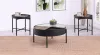 Coaster Fine Furniture 707898-S3 Ozella - 3 Piece Round Coffee And End Table Set - Sandy Black