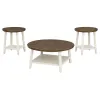 New Classic T3527-3P Flaherty - 3 Piece Occasional Set (1 Coffee & 2 End Tables) - Brown / White