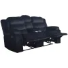 New Classic U1816-25-BLK Willow - Console Loveseat With Dual Recliners - Black