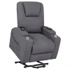 Coaster Fine Furniture 610453P Louie - Chenille Upholstered Power Lift Massage Chair - Dark Gray
