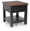 Ashley Furniture T664-3 Wildenauer - Rectangular End Table - Brown / Black