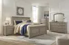 Ashley Furniture B733/31/36/46/57/54/96/92(2) Ashley Furniture B733/31/36/46/57/54/96/92(2) Lettner - 8 Pc. - Dresser, Mirror, Chest, Queen Panel Bed, 2 Nightstands - Light Gray