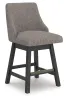 Ashley Furniture D618-224 Neymorton - Upholstered Swivel Barstool (Set of 2) - Dark Grayish Brown