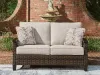 Ashley Furniture PCP760-835 Monterey Point - Loveseat With Cushion - Dark Brown