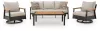 Ashley Furniture PCP513-081 Carmel Highlands - Sofa, Chairs, Table Set (Set of 4) - Dark Brown