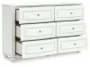 Ashley Furniture PCB1819-21 Kozlani - Six Drawer Dresser - White