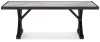 Ashley Furniture P792-625 Beachcroft - Rectangular Dining Table With Umbrella Option - Black / Light Gray