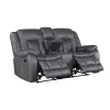New Classic U2505-25-DGY Morello - Console Loveseat With Dual Recliners - Gray
