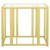 CoasterEssence 723607 Adri - Rectangular Glass Top Side End Table - Matte Brass