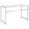 CoasterEssence 800746 Hartford - Glass Top Writing Desk - Chrome