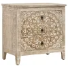 Coaster Fine Furniture 950390 Mariska - 3-Drawer Wood Mandala Cabinet - Distressed White