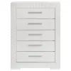 Coaster Fine Furniture 224945 Ives - 5-Drawer Bedroom Chest Of Drawers - White High Gloss